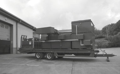 Addfield mobile incineration machine on trailer