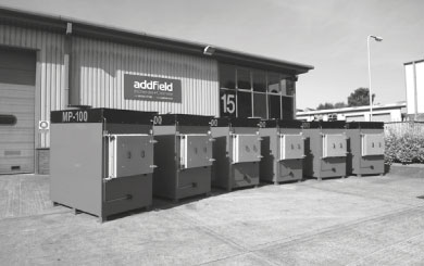 Addfield factory with range of MP medical incinerators