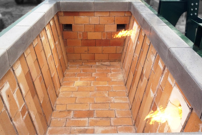 Burners Firing in Incinerator