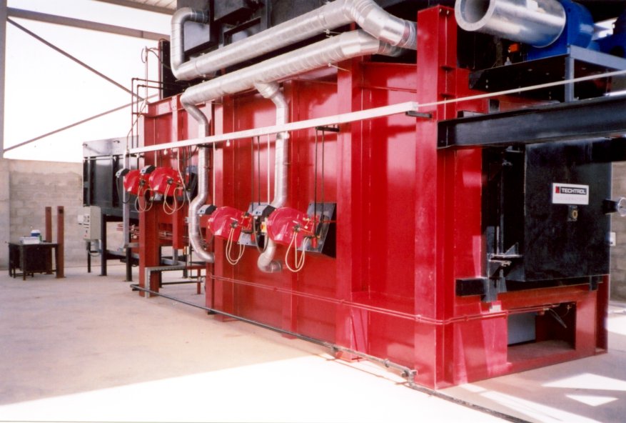 Large anima incinerator with burners