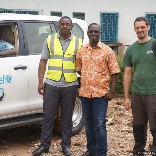 Pleased UNICEF customers after machine installation