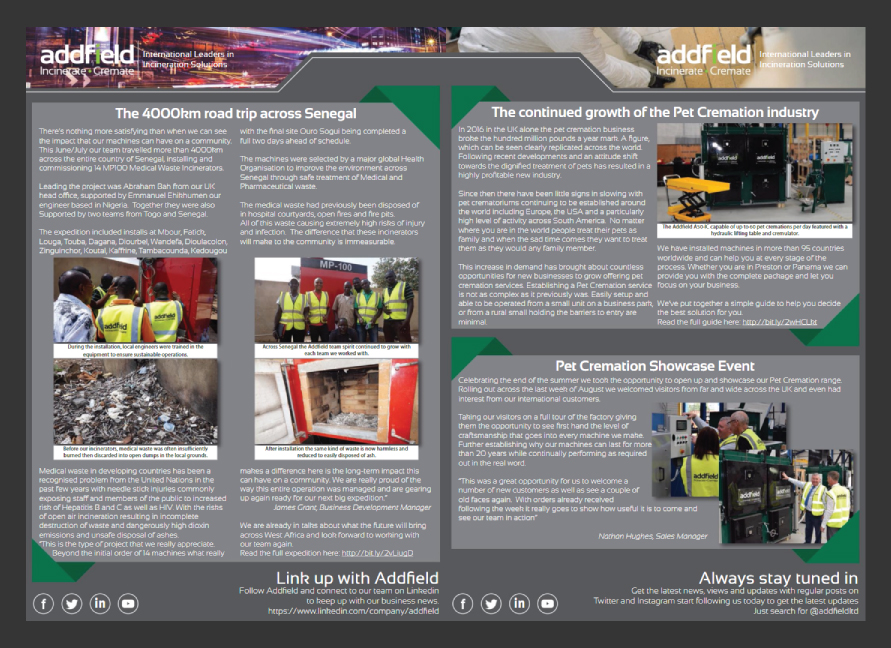 Addfield Update - October 2017