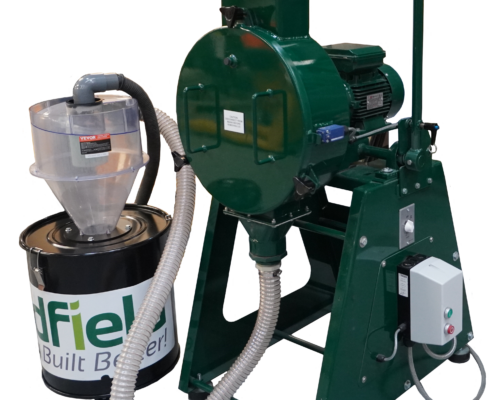 Transparent cut out of Horse remains processor with cyclone and vacuum