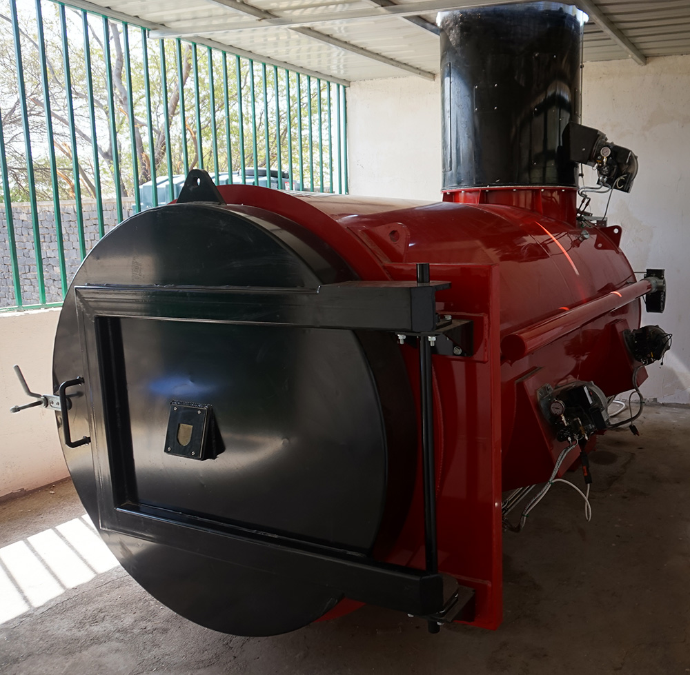 A C100 Clinical waste incinerator installed on site.