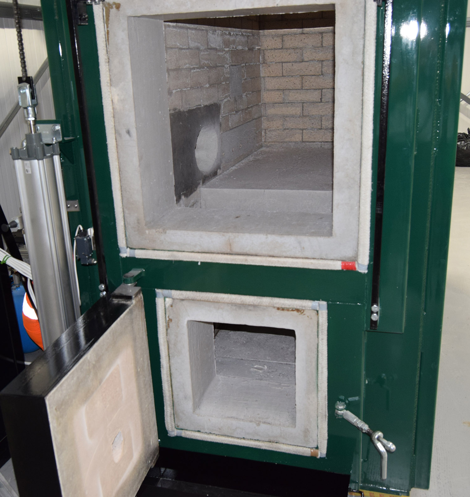 Picture of chamber doors opened on Professional pet cremation machine A50IC 1