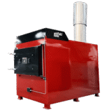 Medium Red medical waste incinerator side angle