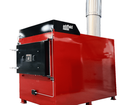 Medium Red medical waste incinerator side angle