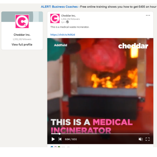 Cheddar presents medical incineration