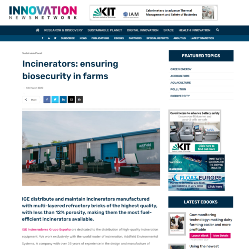 Innovation News Network Biosecurity article