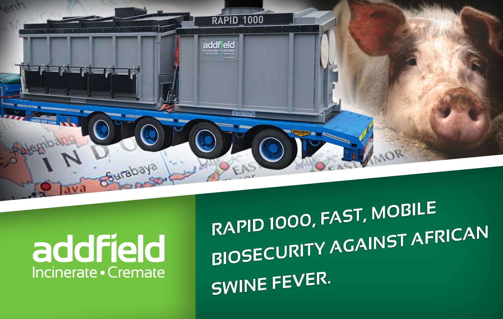 the Rapid 1000 pig incinerator for combatting African Swine Fever