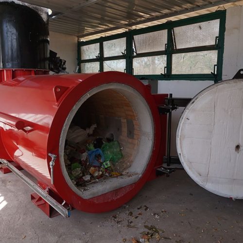 Medical waste in an incinerator in Cape Verde