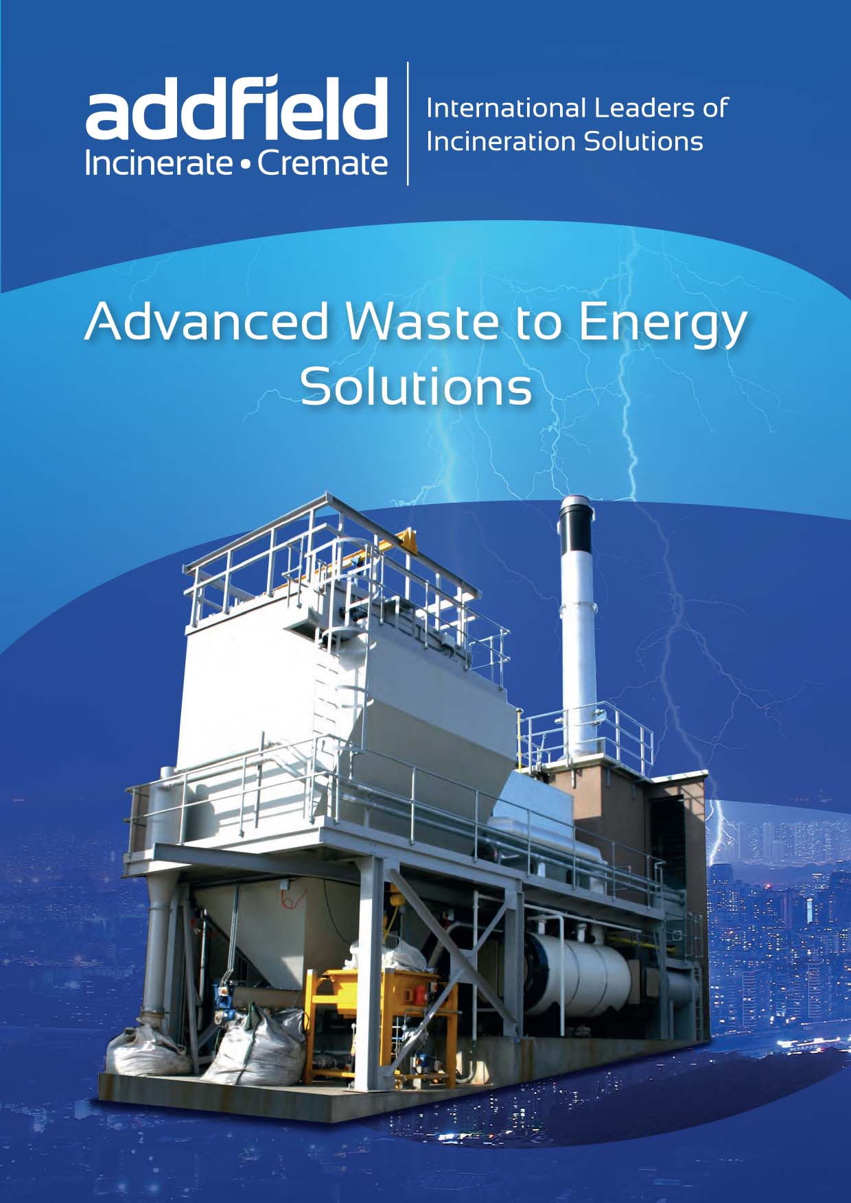 Front cover to the Addfield waste to energy brochure