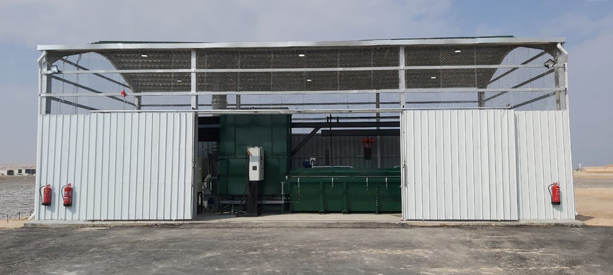 Extra large shelter for big incinerators